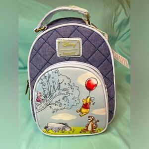Disney x Loungefly Winnie the Pooh & Friends Quilted Soft Denim Backpack